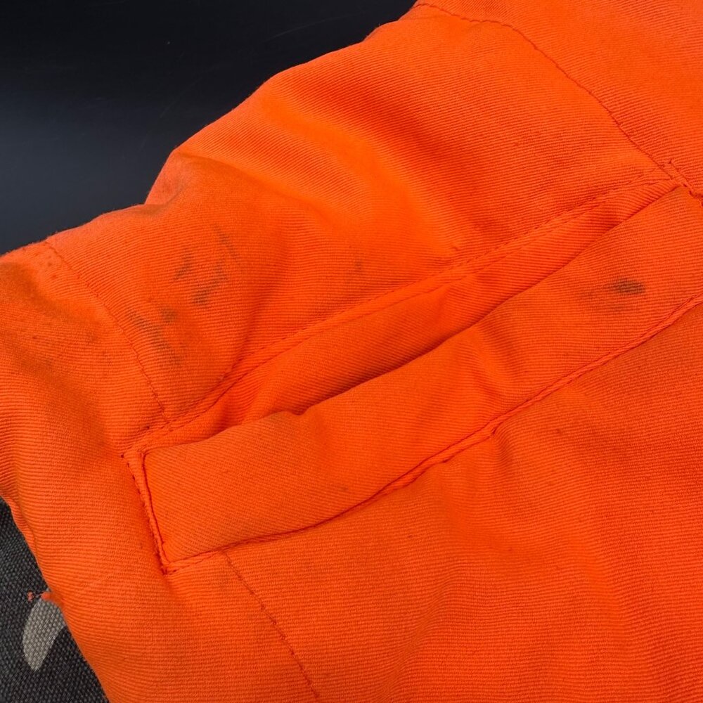 Vintage Reversible Camo Hunter Orange Puffer Vest 1980s Sports Afield Taiwan - Picture 15 of 16